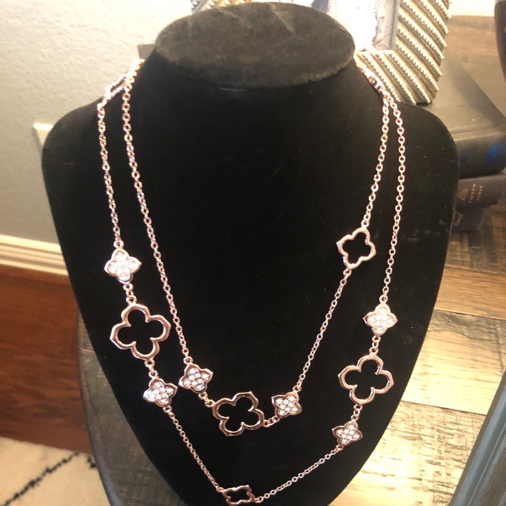 Park Lane Rose Gold quatrefoil necklace.